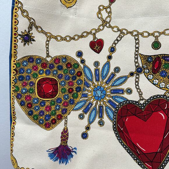 Brighton Glittering Love Tote Bag Hearts Butterfly Jeweled Print Canvas NEW tag - Picture 6 of 13